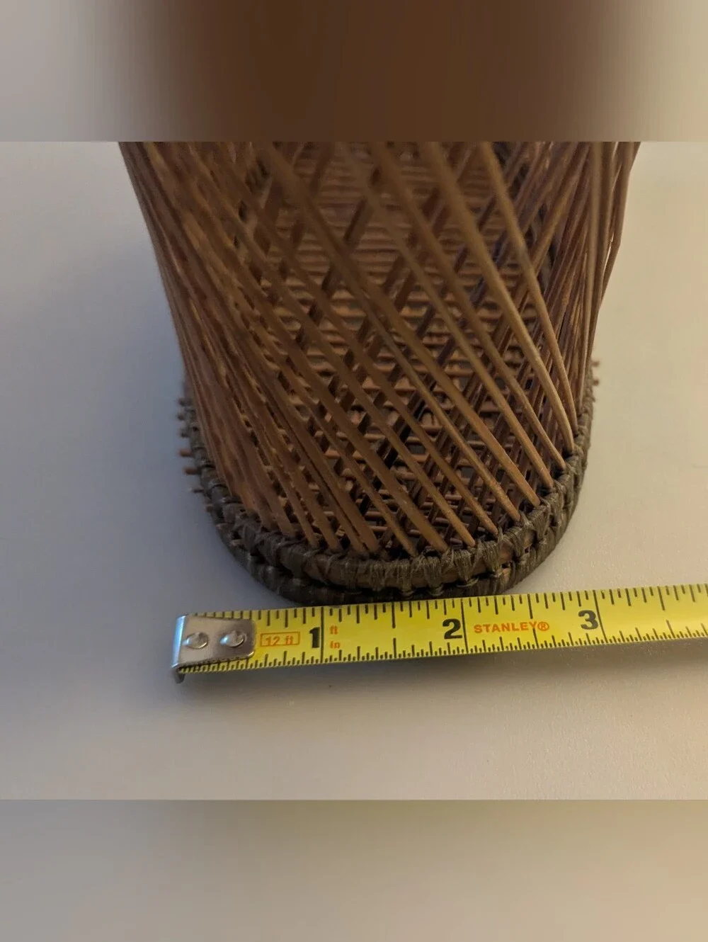 Handwoven Natural Rattan Basket Tote with Arch Handle